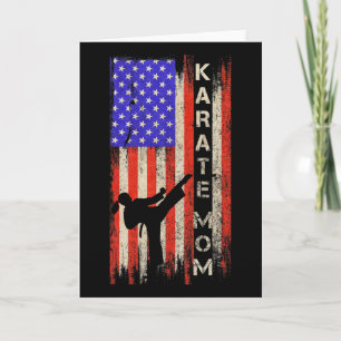 Vintage amerikanische Flagge Karate Mama Karateka Karte