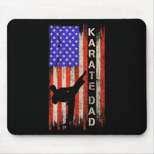 Vintage amerikanische Flagge Karate Vater Karateka Mousepad