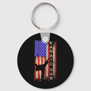 Vintage amerikanische Flagge Karate Vater Karateka Schlüsselanhänger