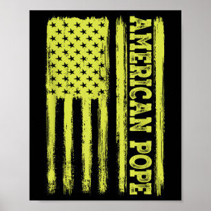 Vintage amerikanische Flagge Katholischer Erste Am Poster