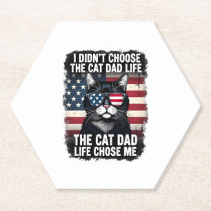 Vintage amerikanische Flagge Katze Papa Vatertag K Untersetzer