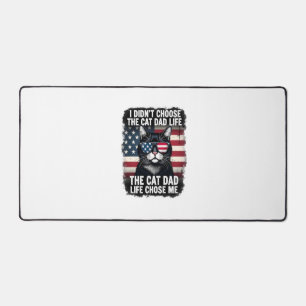 Vintage-amerikanische-Flagge-Katze-Vater-Father's- Schreibtischunterlage