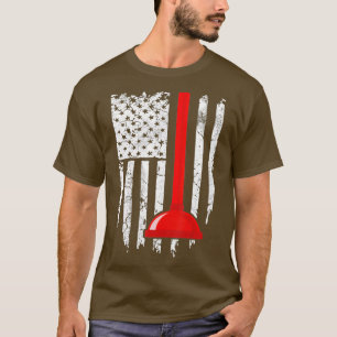 Vintage-amerikanische-Flagge-Klempner-4. Juli T-Shirt
