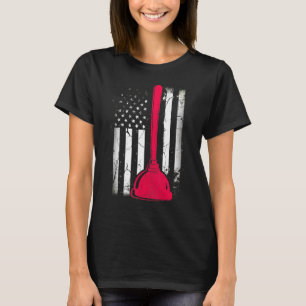 Vintage amerikanische Flagge Klempner Bekleidungsk T-Shirt