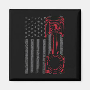 Vintage-Amerikanische-Flagge-Kolben-Lustiges-Muscl Magnet