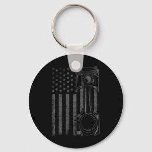 Vintage-Amerikanische-Flagge-Kolben-Lustiges-Muscl Schlüsselanhänger