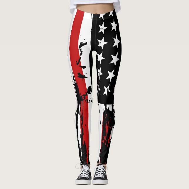 Vintage amerikanische Flagge Leggings (Vorderseite)