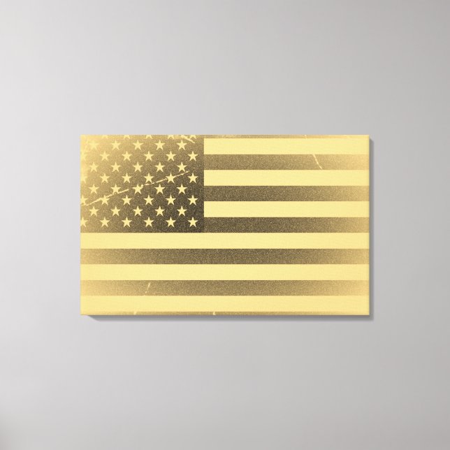Vintage amerikanische Flagge Leinwanddruck (Vorderseite)