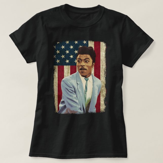Vintage amerikanische Flagge Little Richard Legend T-Shirt (Design vorne)