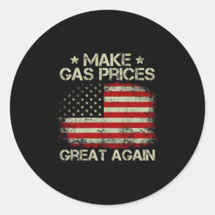 Vintage amerikanische Flagge Machen Sie die Gaspre Runder Aufkleber