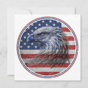 Vintage Amerikanische Flagge mit Adler im Distress Save The Date