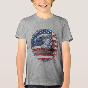 Vintage-amerikanische Flagge mit Adler im Distress Tri-Blend Shirt