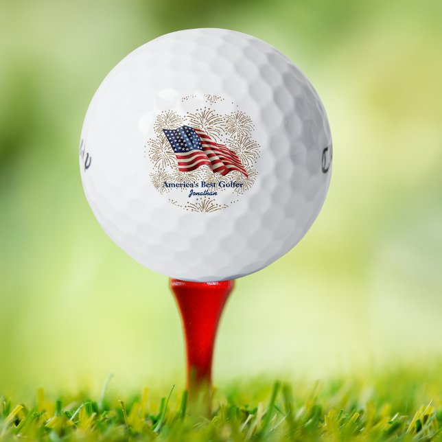 Vintage amerikanische Flagge mit Gold-Glitzer-Feue Golfball (Von Creator hochgeladen)