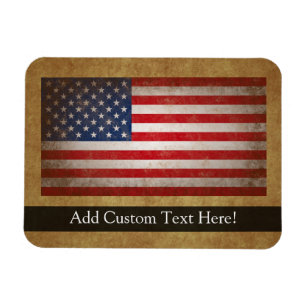 Vintage amerikanische Flagge mit individuellem Tex Magnet