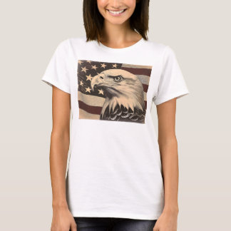 Vintage amerikanische Flagge mit Weißkopfseeadler T-Shirt
