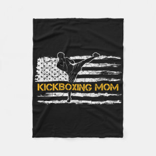 Vintage-Amerikanische-Flagge-Mma-Kickboxen-Kämpfer Fleecedecke