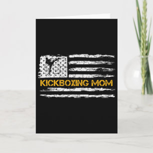 Vintage-Amerikanische-Flagge MMA-Kickboxen-Kämpfer Karte