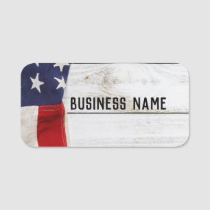 Vintage amerikanische Flagge Namensschild
