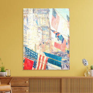Vintage Amerikanische Flagge NYC 5th Ave Patriotis Leinwanddruck