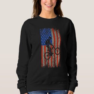 Vintage amerikanische Flagge Patriotic Mountain Bi Sweatshirt