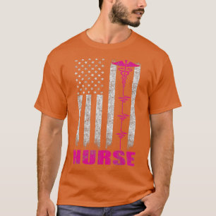 Vintage amerikanische Flagge Patriotic Pride Nurse T-Shirt