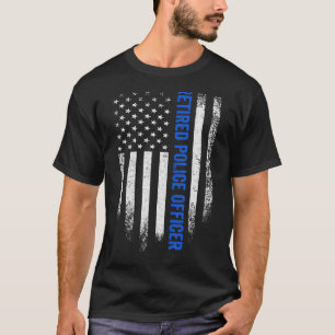 Vintage amerikanische Flagge pensionierter Polizei T-Shirt
