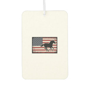 Vintage-Amerikanische-Flagge-Pferd-Vektor-Kunst-De Autolufterfrischer