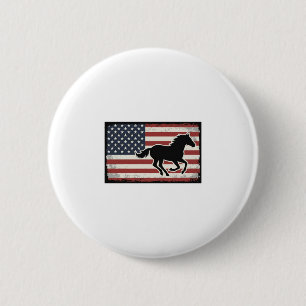 Vintage-Amerikanische-Flagge-Pferd-Vektor-Kunst-De Button
