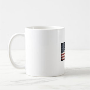 Vintage-Amerikanische-Flagge-Pferd-Vektor-Kunst-De Kaffeetasse