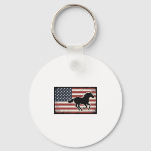 Vintage-Amerikanische-Flagge-Pferd-Vektor-Kunst-De Schlüsselanhänger