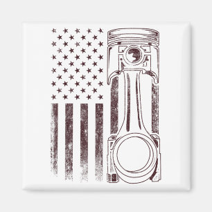 Vintage amerikanische Flagge Pistole Funny Muscle  Magnet