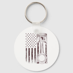 Vintage amerikanische Flagge Pistole Funny Muscle Schlüsselanhänger