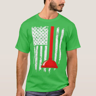 Vintage amerikanische Flagge Plumber 4. Juli Patri T-Shirt