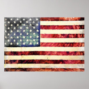 Vintage amerikanische Flagge Poster