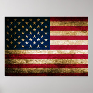 Vintage amerikanische Flagge Poster