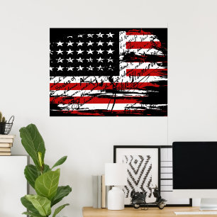 Vintage amerikanische Flagge Poster