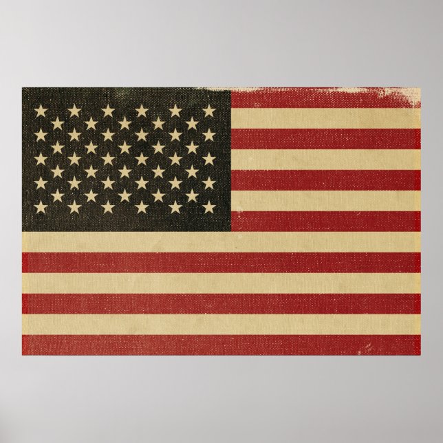 Vintage amerikanische Flagge Poster (Vorne)