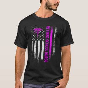 Vintage amerikanische Flagge Proud Remüde Schule  T-Shirt