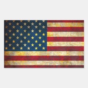 Vintage amerikanische Flagge Rechteckiger Aufkleber
