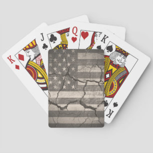 Vintage Amerikanische Flagge Rissige Spielkarten