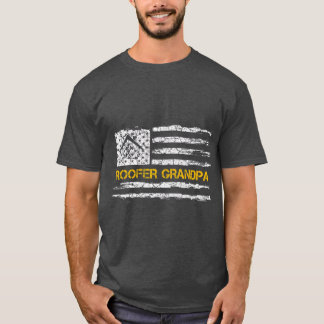 Vintage amerikanische Flagge Roofer Grandpa Dachde T-Shirt