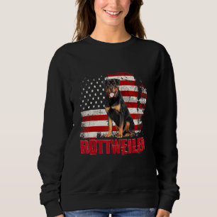 Vintage amerikanische Flagge Rottweiler Hund Sweatshirt