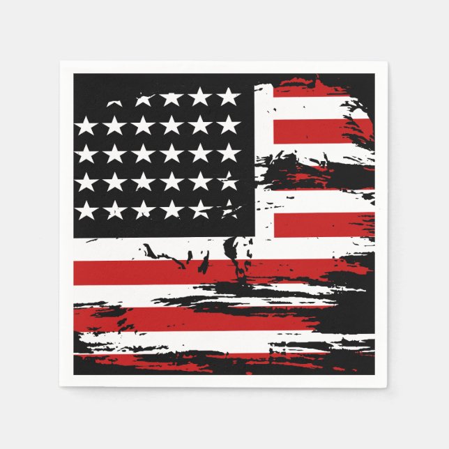 Vintage amerikanische Flagge Serviette (Vorderseite)