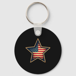 Vintage amerikanische Flagge Stern Patriotische Un Schlüsselanhänger