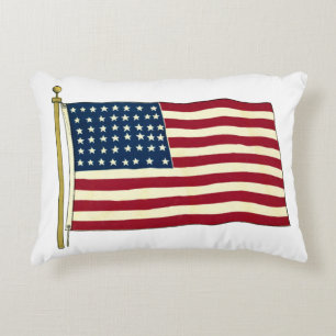 Vintage amerikanische Flagge, Sterne und Streifen Dekokissen