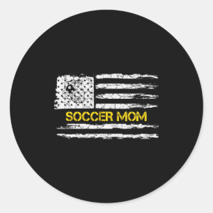 Vintage-amerikanische Flagge Stolz Soccer-Mama Foo Runder Aufkleber