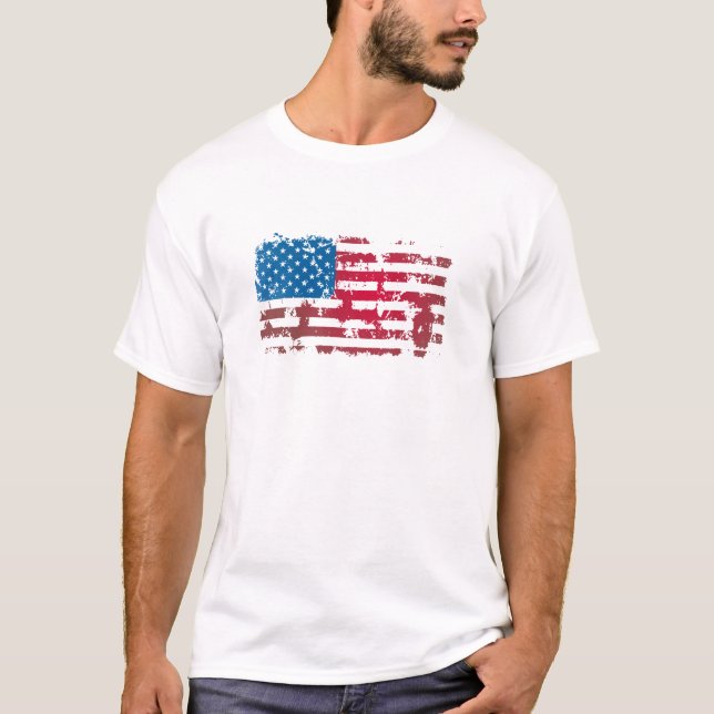 VINTAGE AMERIKANISCHE FLAGGE T-Shirt (Vorderseite)