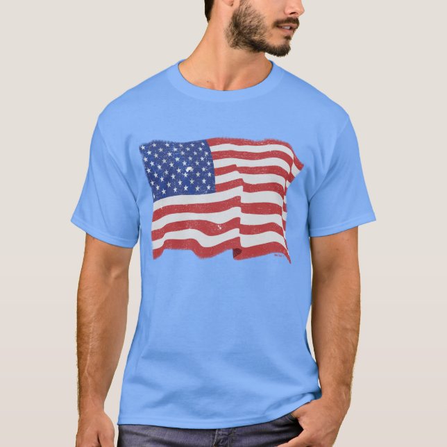 Vintage amerikanische Flagge T-Shirt (Vorderseite)