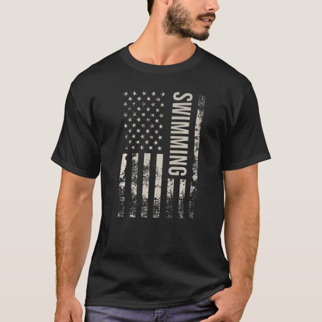 Vintage amerikanische Flagge T-Shirt (Vorderseite)