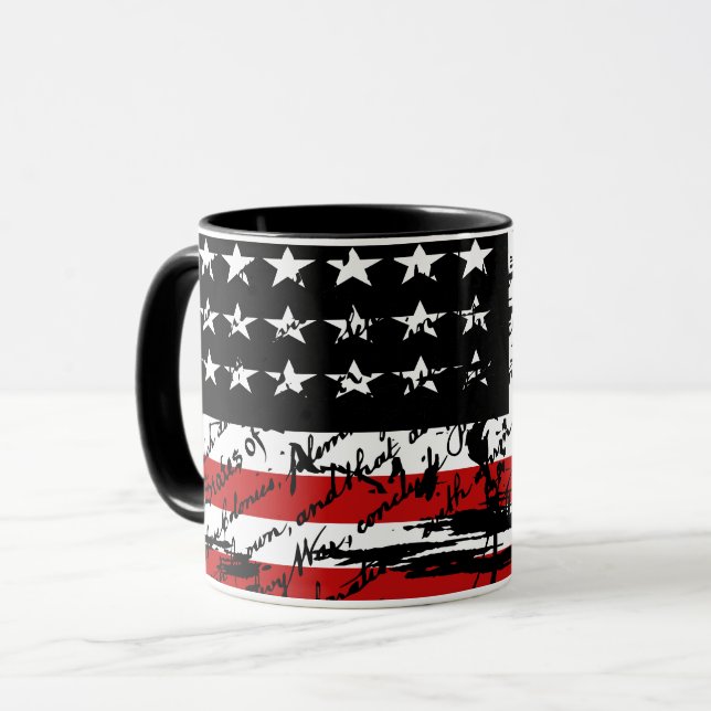 Vintage amerikanische Flagge Tasse (Vorderseite Links)